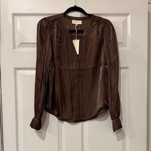 MELLODAY Shimmering Brown Blouse